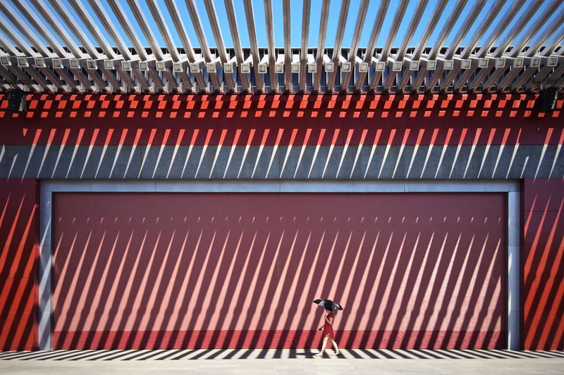 MOBILE CATEGORY WINNER: Photo: The China Red Credit: ©​Jian Wang. All rights reserved. Location of Photo: Olympic Forest Park, Beijing, China
